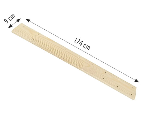Trälatta med måtten 174 cm längd och 9 cm bredd