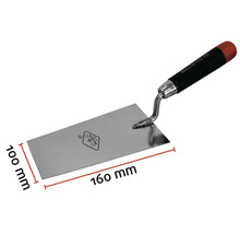 Murarslev med en längd på 160 mm och en bredd på 100 mm.