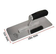 Murarets glättare med måtten 280 mm x 120 mm.