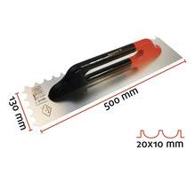 Murarlev Maurerlob, 500 x 130 millimeter, tandning 20 x 10 millimeter