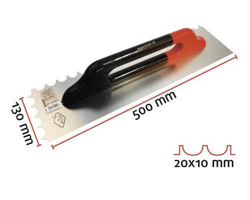 Murarlev Maurerlob, 500 x 130 millimeter, tandning 20 x 10 millimeter