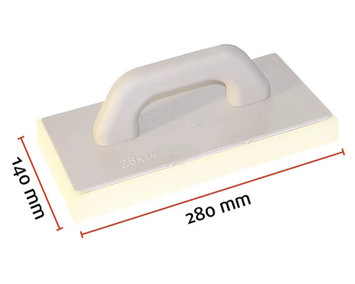 Svampbräda med måtten 280 gånger 140 millimeter.