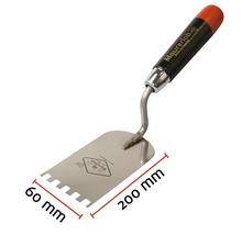 Stålspackel med tänder, 200 mm x 60 mm