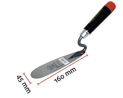 Murarslev med en bladlängd på 160 mm och en bladbredd på 45 mm.