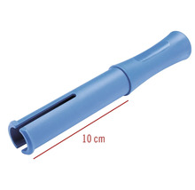 Blå, cirka 10 centimeter lång, avisolerare av plast