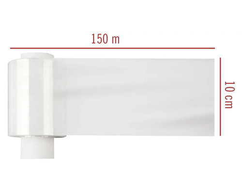 Rulle transparent film, 150 meter lång och 10 centimeter bred