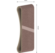 Slipband med måtten 75 mm gånger 457 mm