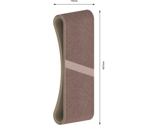 Slipband med måtten 75 mm gånger 457 mm