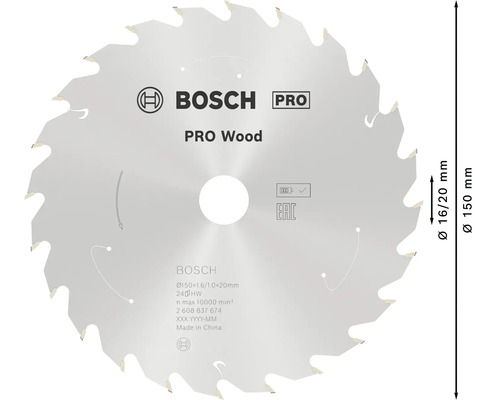 Bosch Pro träsågklinga med en diameter på 150 millimeter