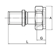 Teknisk ritning av en rörkoppling med dimensioner