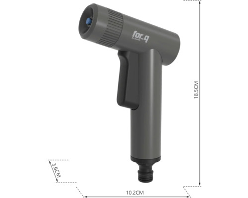 For Q vattensprutpistol med dimensioner