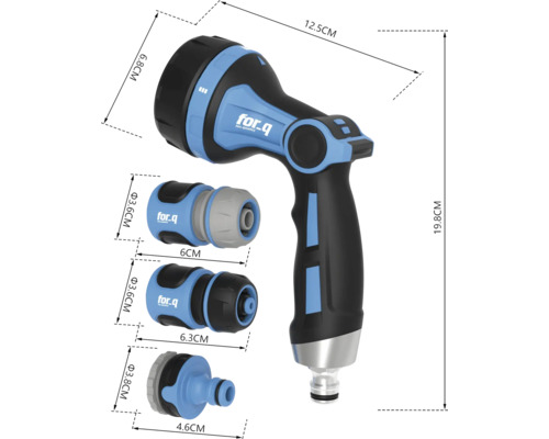 For Q multifunktionellt munstycke med produktmått