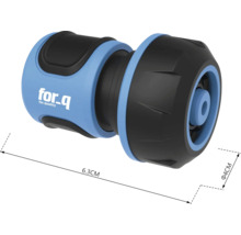 Trädgårdsslangkoppling med en längd på 6,3 centimeter och en diameter på 4 centimeter