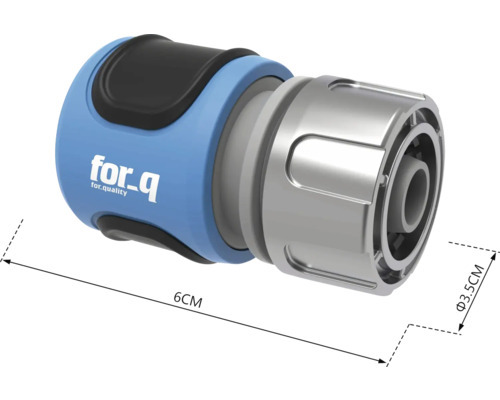 For_q logotyp Slangkoppling med 3,5 cm diameter och 6 cm längd