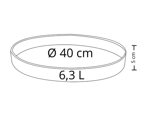 Rund växtskål, diameter 40 centimeter, volym 6,3 liter
