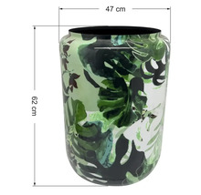 Kruka med bladmönster, höjd 62 centimeter, diameter 47 centimeter.