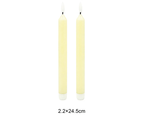 Två LED-stavljus, mått 2,2 gånger 24,5 centimeter.