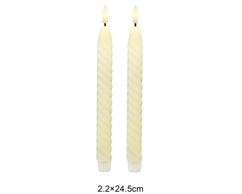 Två skruvade LED-stavljus med måtten 2,2 gånger 24,5 centimeter.