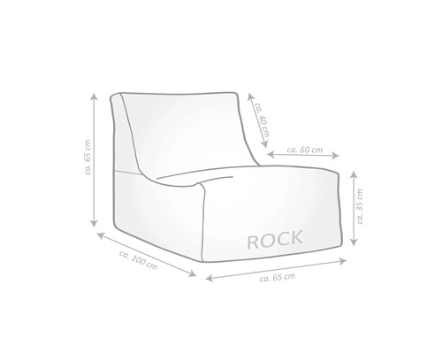 Sittsäck SITTING POINT Beanbag Rock Korfu 65x65cm taupe