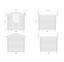 Friggebod PALMAKO Vivian 3,8m² inkl. golv 220x220cm natur