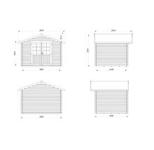 Friggebod PALMAKO Vivian 6,9m² 300x240cm doppimpregnerad grå