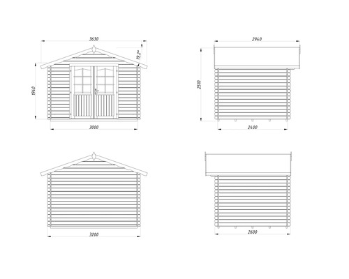 Friggebod PALMAKO Vivian 6,9m² 300x240cm doppimpregnerad grå