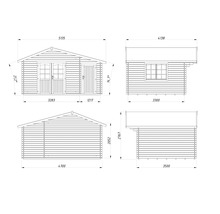 Friggebod PALMAKO Emma inkl. golv 14,9m² 513x410cm natur