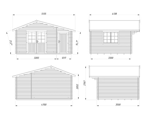 Friggebod PALMAKO Emma inkl. golv 14,9m² 513x410cm natur
