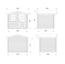 Friggebod PALMAKO Emma 4,6m² inkl. golv 240x200cm natur