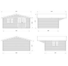 Trädgårdshus PALMAKO Sally inkl. golv, fönster, entrétak 32m² (19,1m²) 510x390cm impregnerad brun