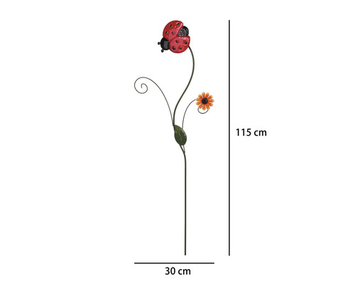 Dekorationsstav LAFIORA nyckelpiga metall 115cm
