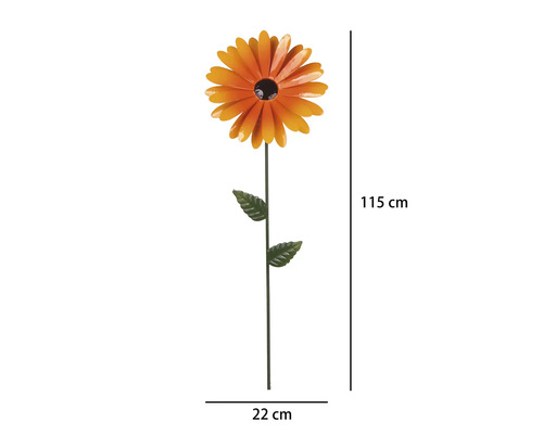 Dekorationsstav LAFIORA blomma metall 115cm orange