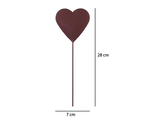 Trädgårdsdekoration LAFIORA hjärta 28cm metall röd