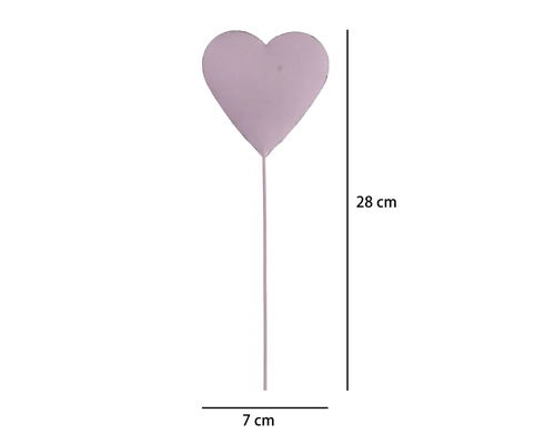 Trädgårdsdekoration LAFIORA hjärta 28cm metall rosa