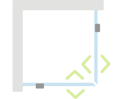 Duschhörn JUNGBORN sette 100x100 silver klarglas svängdörrar med fast del smutsavvisande med dörrknopp