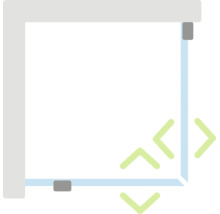 Duschhörn JUNGBORN sette 100x80 silver klarglas svängdörr fast del vänster/svängdörr höger smutsavvisande med dörrknopp