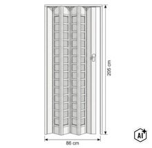 Vikdörr i plast med glasinsatser, mått 86 gånger 205 centimeter. (Image AI modified or generated)