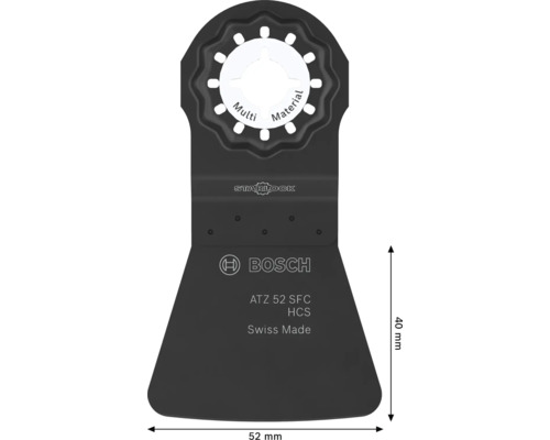Bosch Starlock multiverktygsblad ATZ 52 SFC av kolstål med 52 millimeters bredd och 40 millimeters skärdjup
