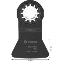 Bosch Starlock multiverktygssågblad ATZ 52 SC för olika material, 52 millimeter bredd, 26 millimeter djup, HCS-stål.