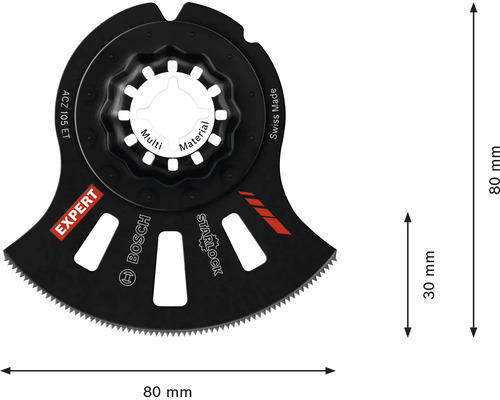 Bosch Expert Starlock segmentsågblad ACZ 105 ET för multiverktyg med 80 millimeter diameter för olika material.