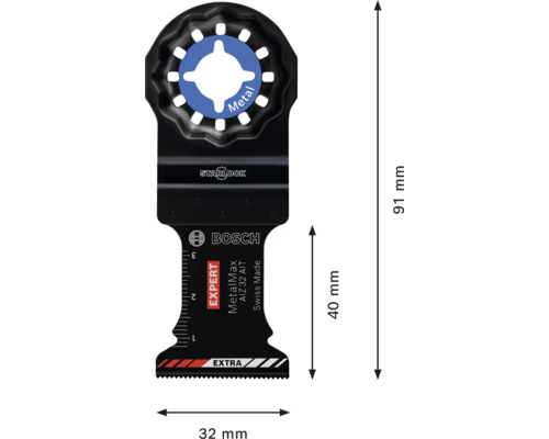 Bosch Expert MetalMax AIZ 32 AIT sänksågblad för multiverktyg, Starlock-fäste, 32 millimeter bredd, 91 millimeter total längd