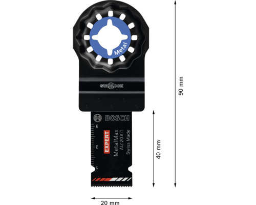 Bosch Starlock instickssågblad Expert MetalMax AIZ 20 AIT för metall, 20 millimeter bredd, 40 millimeter skärdjup, 90 millimeter totallängd.