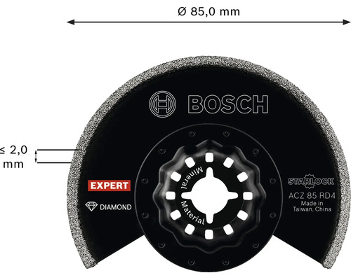 Bosch Expert Starlock segmentsågblad ACZ 85 RD4 med diamantbeläggning för mineralmaterial och kakel med en diameter på 85 millimeter