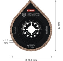 Bosch Expert AVZ 70 RT4 Starlock deltaslipplatta for mineraliska material med en diameter pa 70 millimeter och en hojd pa 87 millimeter