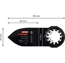 Bosch Expert Starlock instickssågblad AVZ 32 RT4 med mått 99 millimeter total längd och 32 millimeter bredd för multiverktyg.