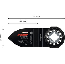 Bosch Expert AVZ 32 RT10 Starlock instickssågblad för trä med mått 99 millimeter total längd, 53 millimeter skärlängd och 32 millimeter bredd