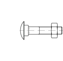 Schematisk bild av en vagnsbult med mutter