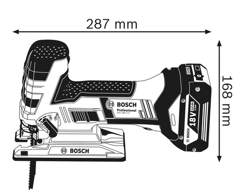 Bosch sticksåg med måtten 287 mm längd och 168 mm höjd