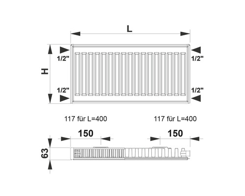 Teknisk ritning av ett element med mått