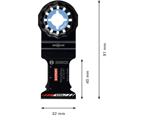 Bosch Expert MetalMax AIZ 32 AIT sänksågblad med måtten 32 mm x 40 mm x 91 mm